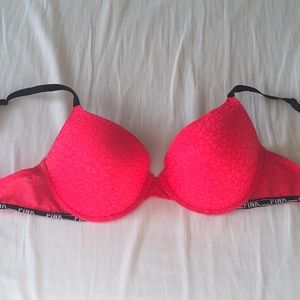 Hot pink, cheetah print bra